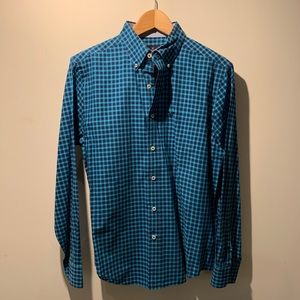 American Eagle Teal Checkered button down
